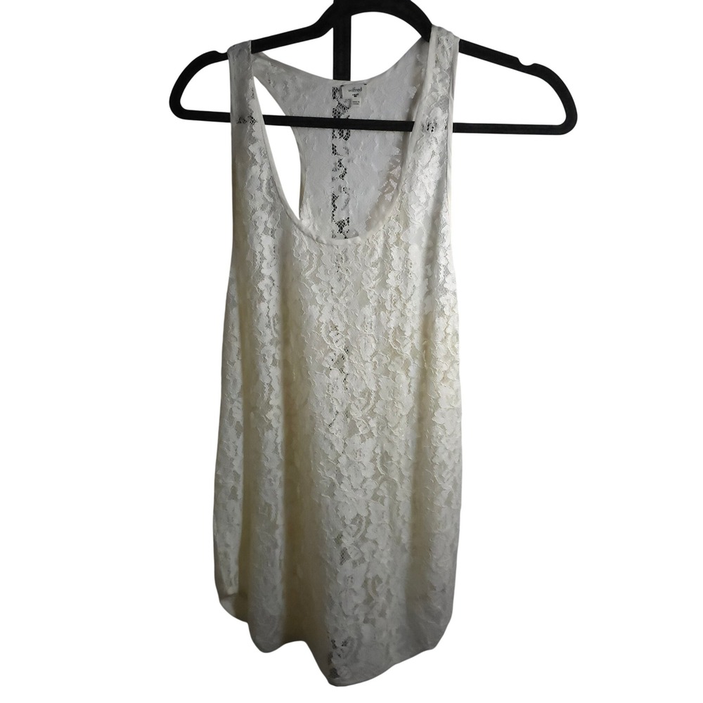 Wilfred Lace Tank Top Ivory Racerback Sleeveless‎ Women's Small